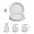 thumbnail image 6 of Smarty 7.5" White Silver Hammered Rim Round Plastic Salad Plates 120ct, 6 of 7