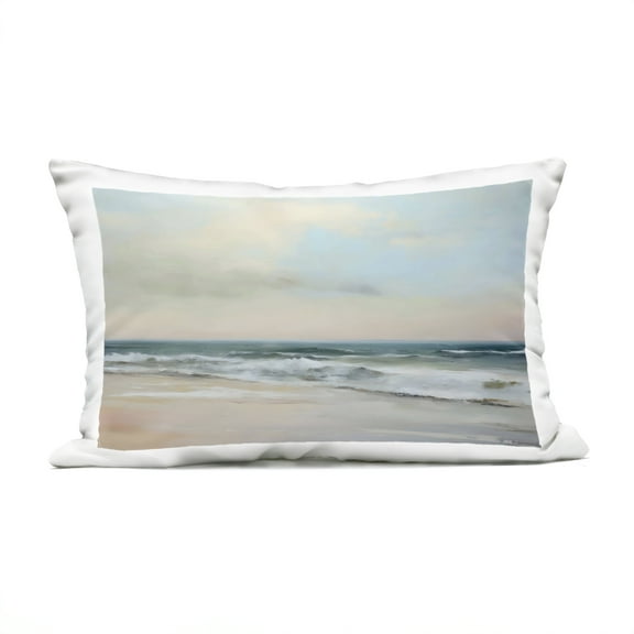 Stupell Industries Sandy Shore in Neutrals Outdoor Printed Pillow design by Creative Studio, 14 x 7 x 20