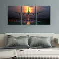 thumbnail image 4 of Large 3 Piece Canvas Wall Art Airplane Pictures Black and White Aircraft Art Painting Modern Home Decor Print for Home Living Room Dining Room Office Stretched and Framed Ready to Hang 60"Wx28"H, 4 of 5