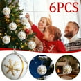 thumbnail image 2 of chaungfeng 6 Pcs Christmas Ball Ornaments, 2.36 Inch with Elk Snowflake Pattern Christmas Foam Plush Ball Ornaments, Hanging Decorations for Trees Fireplace Holiday Party Decor, 2 of 9