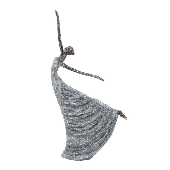 DecMode 12"W, 21"H Polystone Traditional People Sculpture, Gray