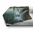 thumbnail image 3 of Waterfall Soft Flannel Fleece Throw Blanket, Majestic Iceland Waterfall Flowing down the River Northern Nature Photo, Cozy Plush for Indoor and Outdoor Use, 50" x 70", Multicolor, by Ambesonne, 3 of 6