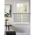 thumbnail image 3 of Buffalo Plaid Tier Curtains 24 Inch Length,Sheer Curtains for Bedroom Living Room Slate Blue Grey Farmhouse Gingham Striped Short Kitchen Curtains Drapes for Small Half Window 27.5"x24" 2 Panels, 3 of 7