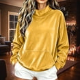 thumbnail image 6 of XUNKUSGA Mock Neck Sweatshirt Soft Velvet Sweatshirt for Women Casual Loose Pullover Top Classic Solid Color Long Sleeve Warm Fall Winter Tops for Women with Pockets M, 6 of 8