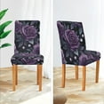 thumbnail image 3 of Yayeee 2 Pack Dining Chair Covers Stretch Parson Chairs Slipcovers Seat Protector, Roses and Pearls, 3 of 6