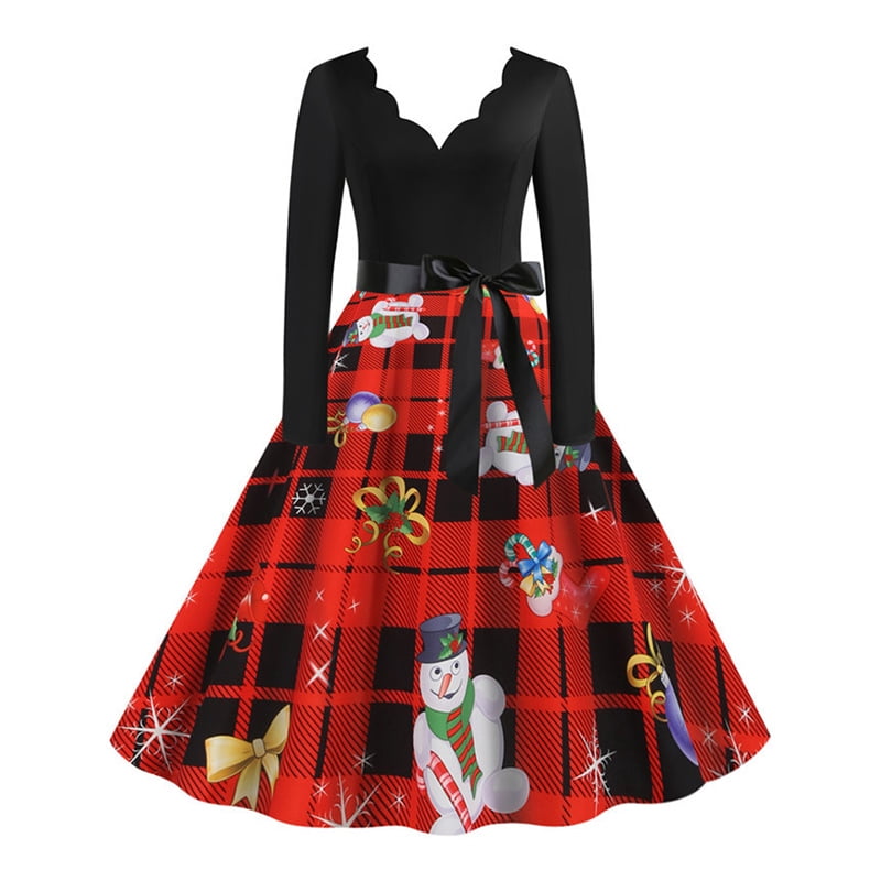 plaid christmas dress womens