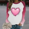 thumbnail image 2 of BLVB Women Valentines Shirts Round Neck Long Sleeve Casual Heart T Shirt Love Graphic Sweatshirt Pullover Fashion Tops, 2 of 5