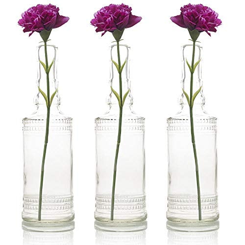 Stella Blue Vintage Glass Bottle Wedding Flower Vase 3 BULK PACK 