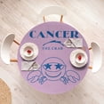 thumbnail image 3 of Ambesonne Zodiac Emoji Fitted Round Tablecloth, Funny Animal The Crab, 36"- 40" Diameter, Pastel Pink Royal Blue, 3 of 4