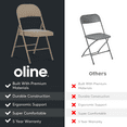thumbnail image 3 of Oline Vinyl Folding Chairs, Padded Vinyl Cushion Chairs with Durable Metal Frame, Indoor Outdoor Stackable Foldable Guest Chairs for Office Wedding Kitchen Dining, 300lb Capacity (Khaki, 1 Pack), 3 of 8