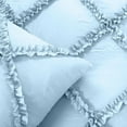 thumbnail image 3 of Diamond Ruffle Duvet Cover 3 Piece Set with Zipper, 400 Thread Count & 100% Egyptian Cotton, Luxury Design and Quilts Protector with Pillowcases - Light Blue Solid, Super King Plus Size., 3 of 5