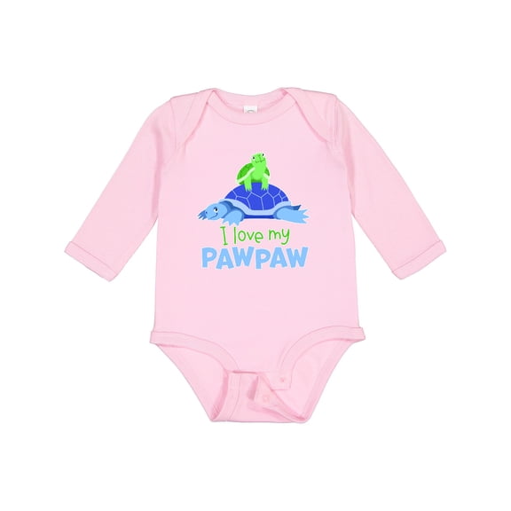 Inktastic I Love My Pawpaw Cute Turtle Family Boys or Girls Long Sleeve Baby Bodysuit