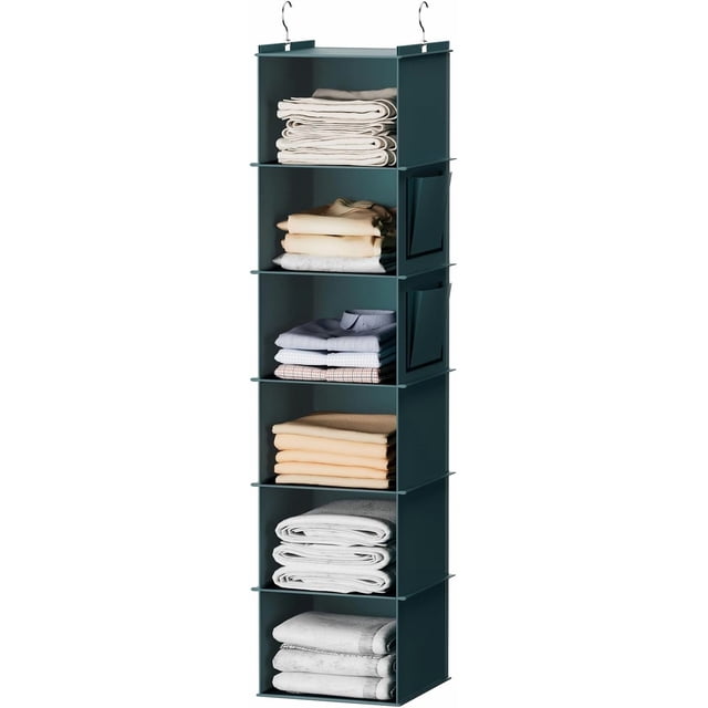 Organisateur Suspendu pour Garde-Robe Étagère Garde-Robe Rangement Suspendu avec Poches Latérales