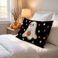 thumbnail image 4 of Halloween Ghost Lumbar Pillow Cover, Polka Dot Rectangular Cushion Case, Digital Print Soft Fabric Hidden Zipper, for Sofa Home Holiday Decor by MPOISVA, 4 of 7