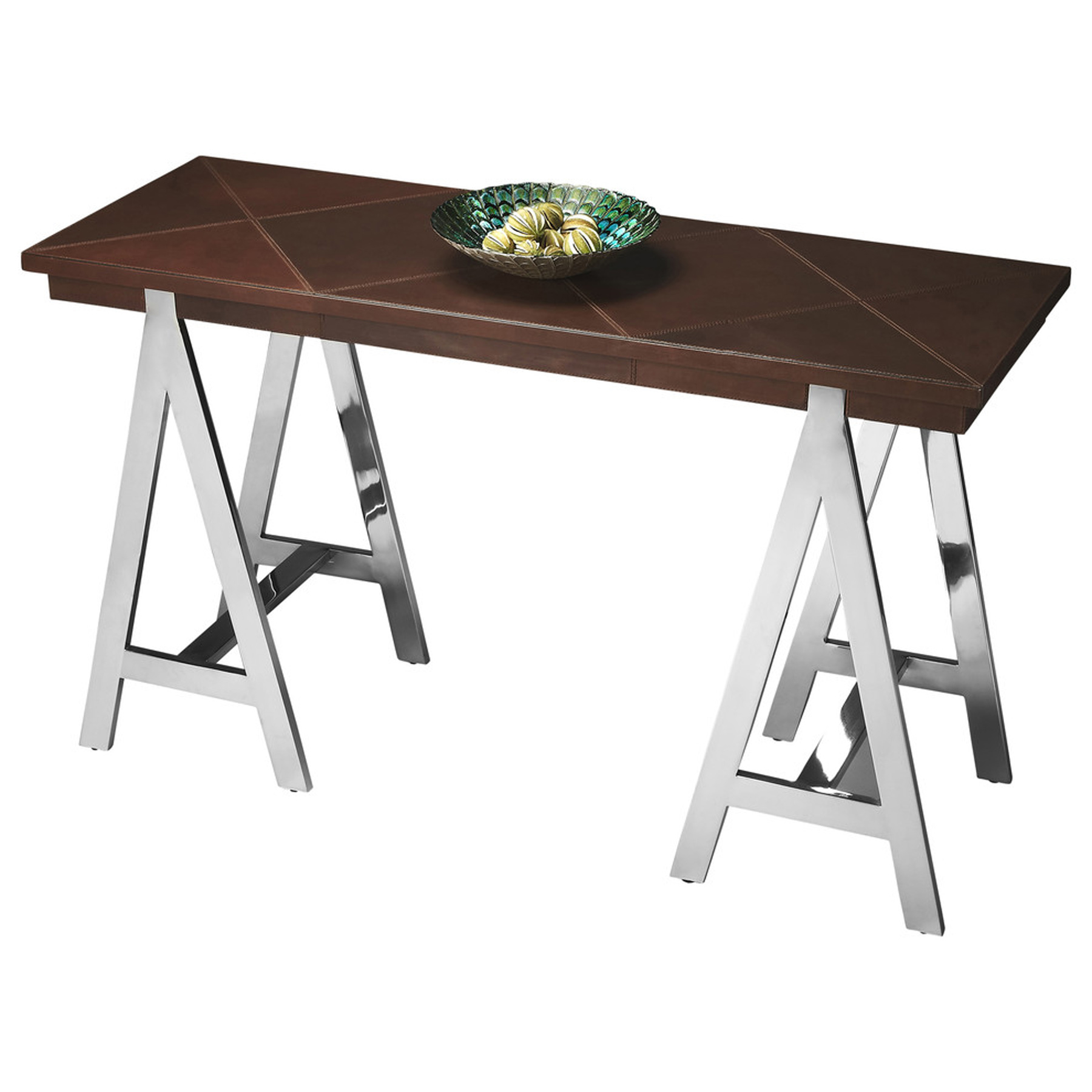 Butler Maxim Leather & Metal Console Table