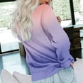 thumbnail image 4 of Scyoekwg Womens Sweatshirts Crewneck Sweatshirt with Pocket Dressy Casual Blouse Tops for Women Trendy Loose Long Sleeve Gradient Color Pullover (Purple,M), 4 of 5