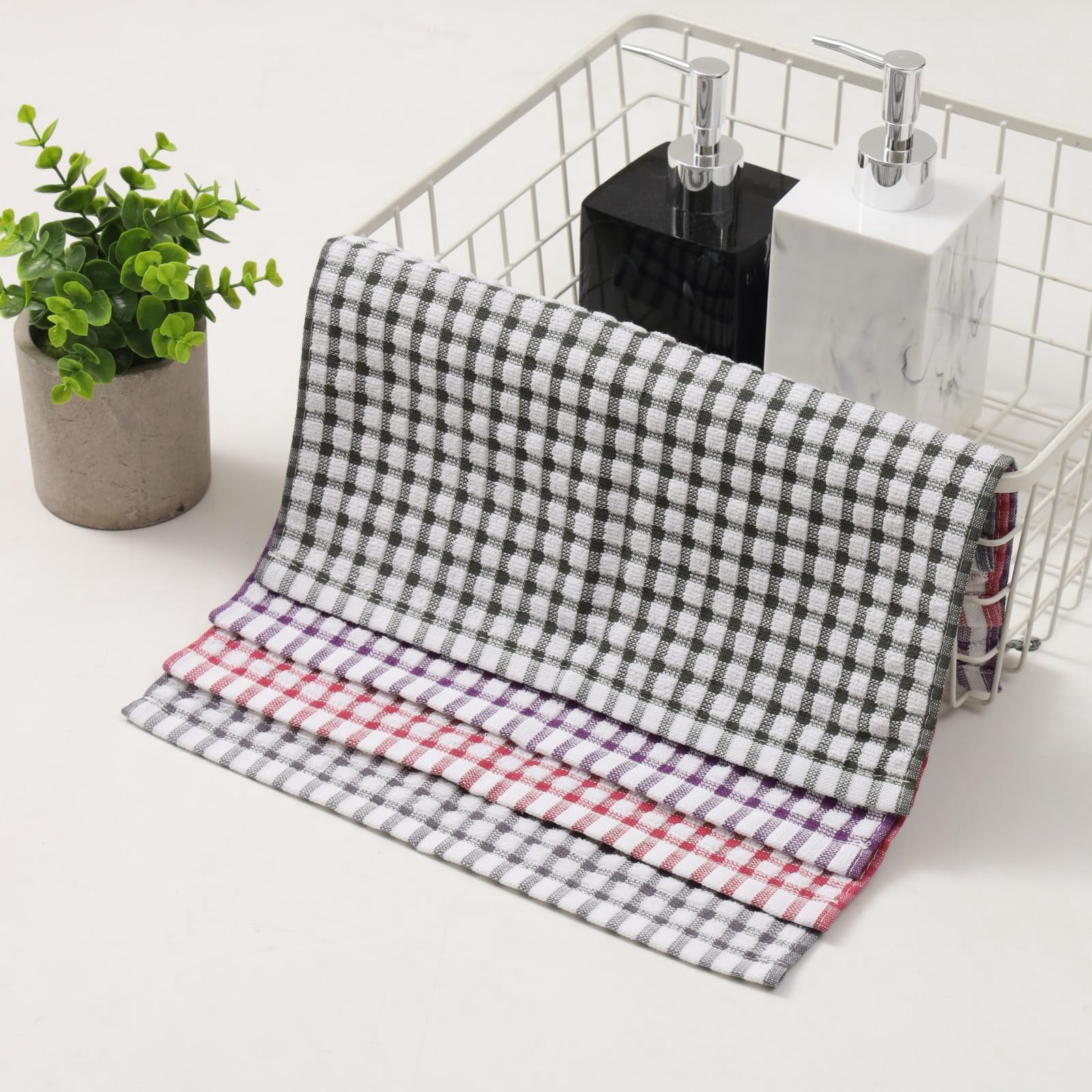 Super Absorbent Cotton Dish Cloths for Kitchen, Durable Dish Towels Pack of 8, 12x12 Inch Kitchen Cleaning Towels