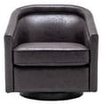 thumbnail image 5 of Wovenbyrd Caitlyn Classic Barrel Swivel Chair - Black Faux Leather, 5 of 12