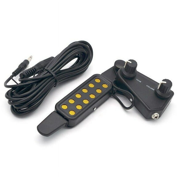12-hole Acoustic Guitar Sound Hole Pickup Magnetic Transducer with Tone Volume Controller Audio Cable Guitar Parts & Accessories
