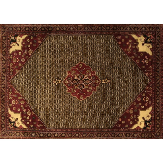 Ahgly Company Indoor Rectangle Persian Brown Traditional Area Rugs, 6' x 9'
