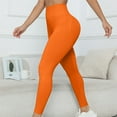 thumbnail image 5 of QATAINLAV Prime Today Tight Leggings for women Solid Color Seamless Sports Hip Lifting Legging Pants Compression Elastic Fitness Yoga Pants Orange L, 5 of 8