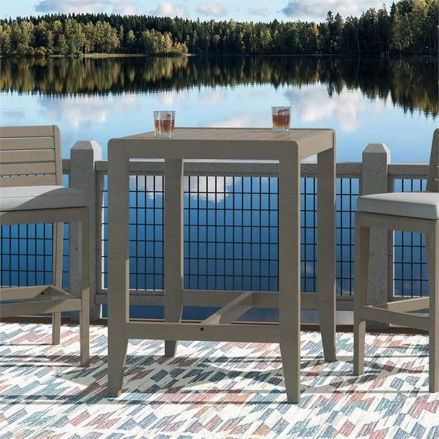 Homestyles Table Bistro Haute en Bois pour Extérieur avec Finition Résistante aux UV, Gris (1 Unité)