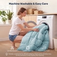 thumbnail image 6 of Unikome All Season Goose Down Feather Fiber Comforter with Natural Filling, Soft & Breathable Lightweight Duvet Insert, Machine Washable,Twin 68 x 88 Inch,Blue, 6 of 10
