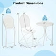 thumbnail image 3 of Costway Ensemble Bistro en Métal 3 Pcs Table Ronde et 2 Chaises Pliantes avec Motif Aspect Rotin Blanc, 3 of 10