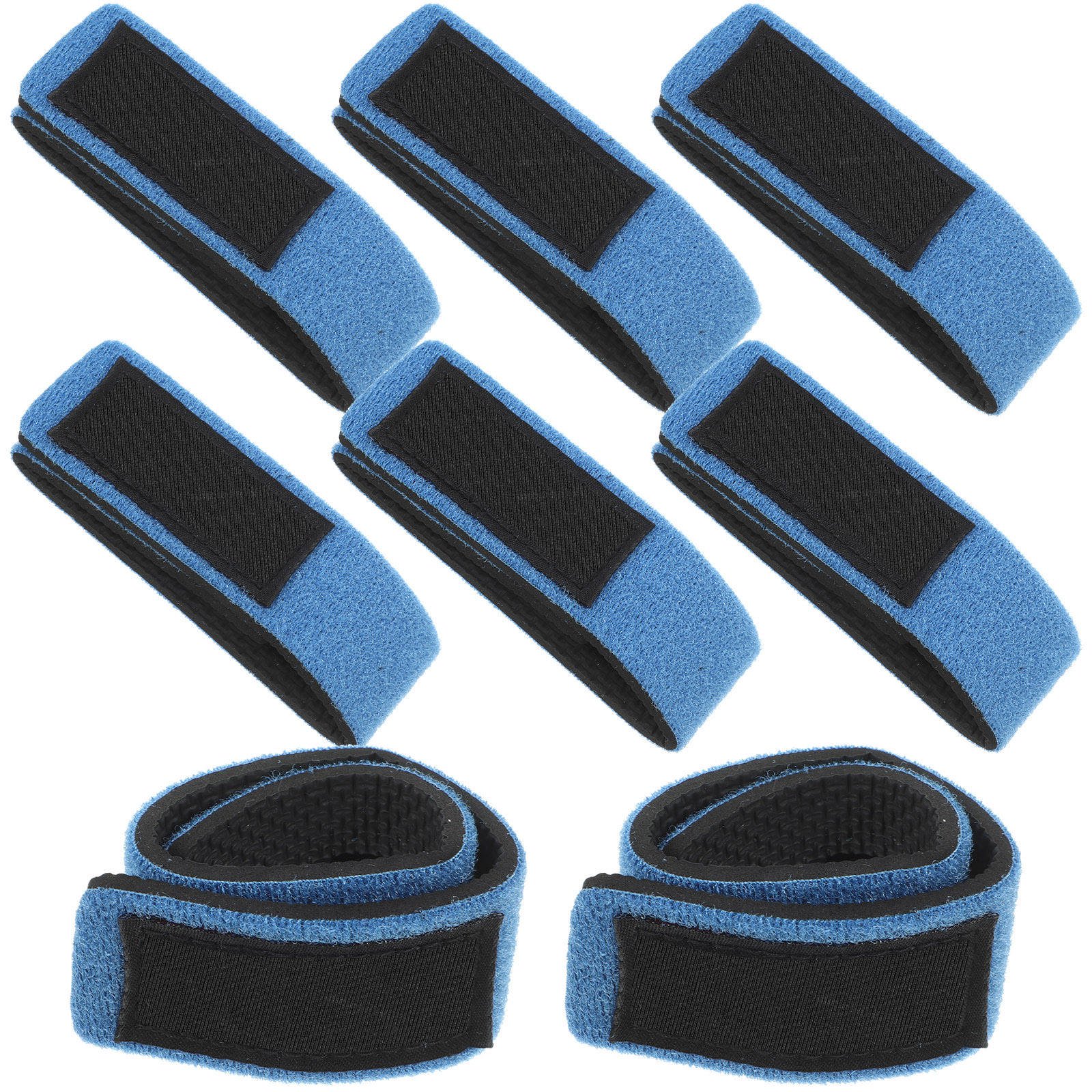 ROMANSENTIAL Fishing Rod Tie Straps 8Pcs Blue Adjustable Bands for Organized Storage and Transport