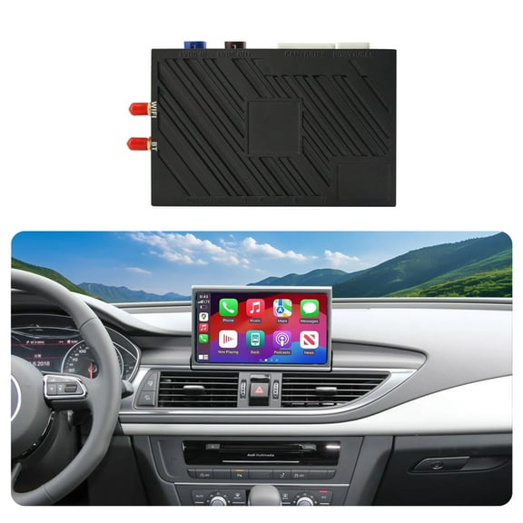 For 2016-2018 Audi A6L Decoding Box, Supporting Wireless CarPlay   Android Auto   Video Mirroring Functionality and 3-Camera Input.