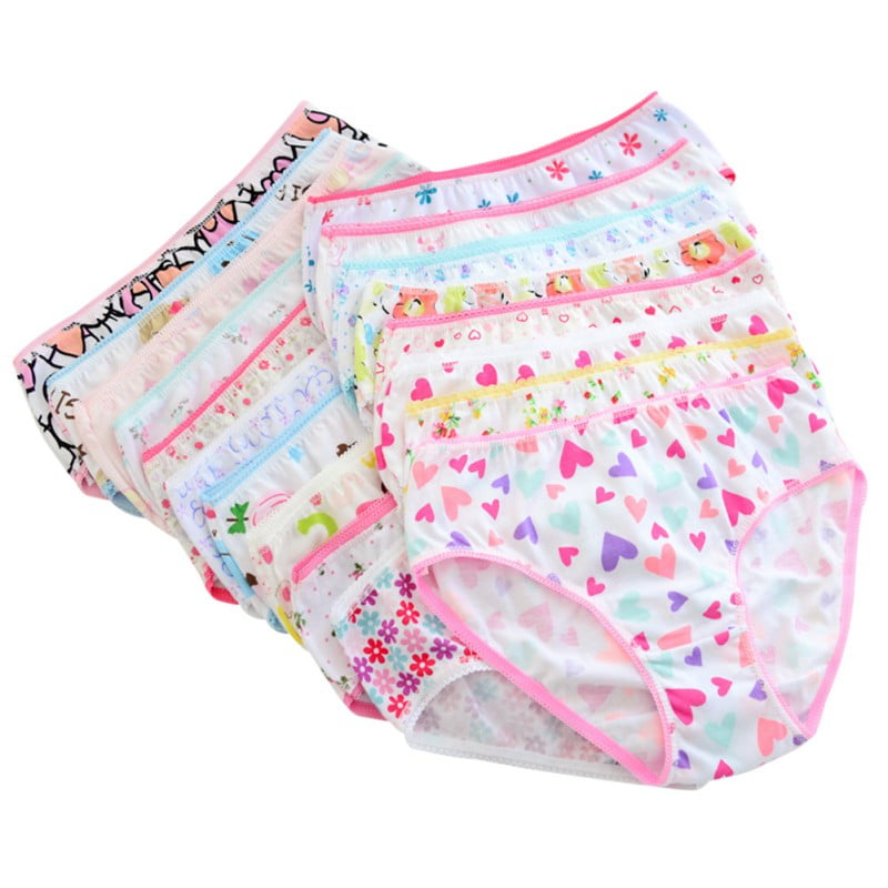 12-Pack Bundle Calosy Toddler Girls Cotton Panties Baby Soft Assorted Briefs Underwear 