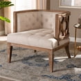 thumbnail image 3 of Baxton Studio Esme Linen Upholstered Wood Accent Chair in Beige White Washed, 3 of 10