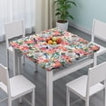 thumbnail image 3 of Pioneer Flower Floral Print Pattern Square Fitted Tablecloth with Elastic Edge,Square Table Cover,Washable Elastic Table Cover for Home Kitchen Party Decor 36"x36", 3 of 6