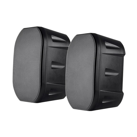 Monoprice 6.5-inch Weatherproof 2-Way Speakers with Wall Mount Bracket (Pair Black)