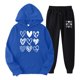 thumbnail image 1 of Gibobby Conjunto de sudadera informal para mujer Traje de pantalones con capucha y cuello redondo de manga larga con estampado J informal para mujer otoño e i(Rosa,CH), 1 of 2