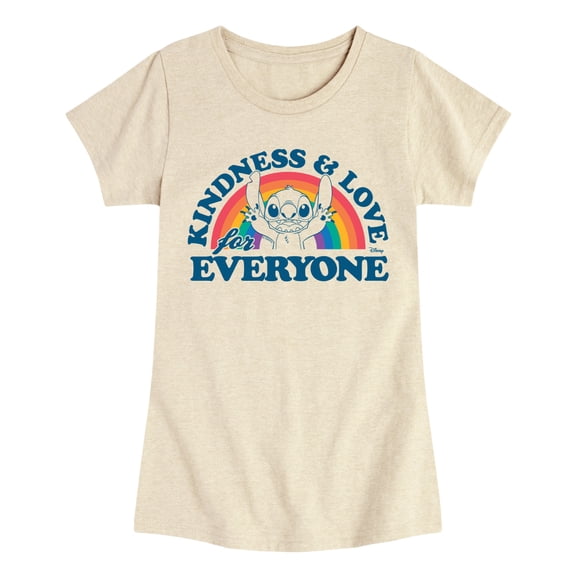 Lilo & Stitch - Kindness And Love Fitted Short Sleeve Graphic T-Shirt
