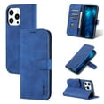 thumbnail image 1 of PU Leather Slim Case for iPhone 14 Pro 5G 2022 (6.1 inch), Allytech Card Slots Magnetic Closure and Stand Folio Wallet TPU Bumper Case for Apple iPhone 14 Pro, Blue, 1 of 6