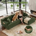 thumbnail image 4 of Aukfa 96" Cloud Sectional Couch, Modular L Shaped Boneless Sofa with Right Facing Chaise&2 Storage Pockets, Green, 4 of 8