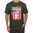 thumbnail image 1 of Wild Bobby, American by Birth Christian by The Grace of GOD Inspirational/Christian Men Graphic Tee, Military Green, XX-Large, 1 of 6