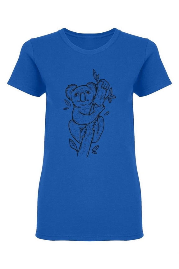 Cute Koala Outline T-Shirt Women -Image by Shutterstock, Female Large