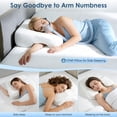 thumbnail image 3 of AMTPM Side Sleeper Pillow , 2 in 1 Shoulder Relief for Rotator Cuff Pain, Memory Foam Pillow for Adults Side, Back and Stomach, 3 of 11