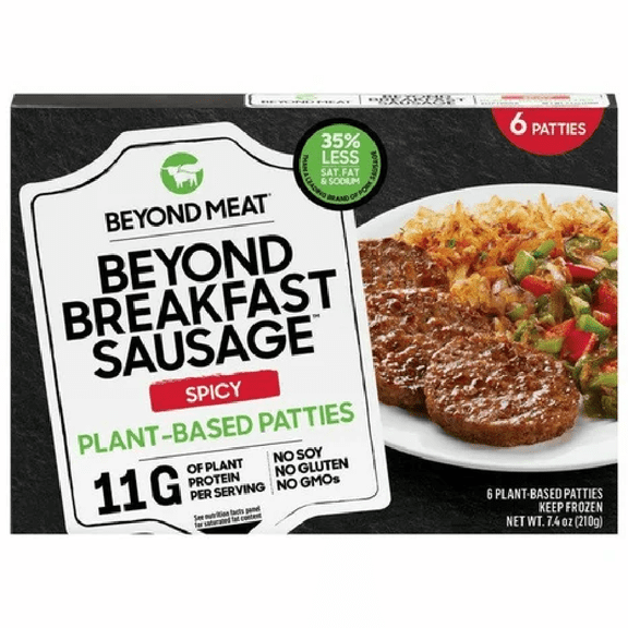 Beyond Meat Plant Based Spicy Breakfast Sausage Patties, 7.4 oz, (pack of 12)