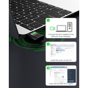 محول USB WiFi للكمبيوتر المكتبي، محول WiFi لاسلكي ثنائي النطاق 2.4G 5.8G بسرعة 600 ميجابت في الثانية للكمبيوتر المحمول، دعم الشبكة اللاسلكية Windows 11/10/8/7/Xp، دونجل USB للكمبيوتر الشخصي