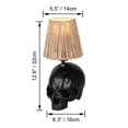 thumbnail image 3 of FSLiving Art Skull Lamp Table Lamp Rechargeable Battery Operated Light Bulb by Remote, Wireless Timer 15 Color Temperature Natural Twine Braiding Cone Shade, Dimmable Gothic Ossuary Macabre Accent, 3 of 8