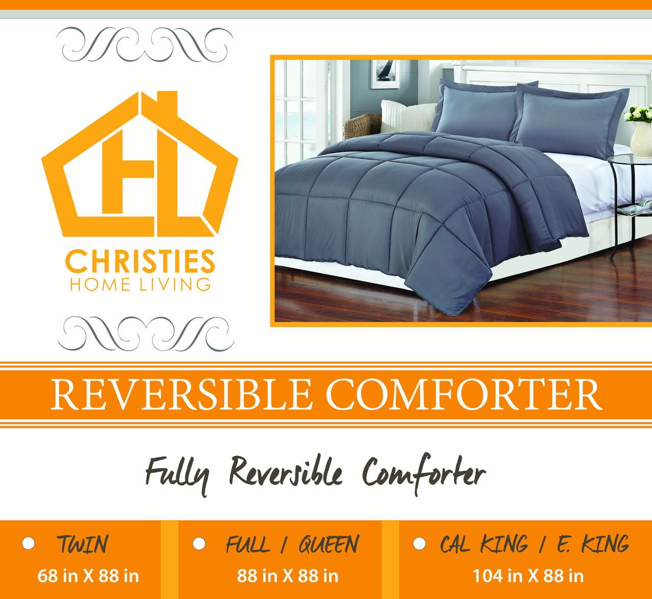 Polyester Medium Warmth Down Alternative Comforter Duvet Insert, Grey - King/Cal King