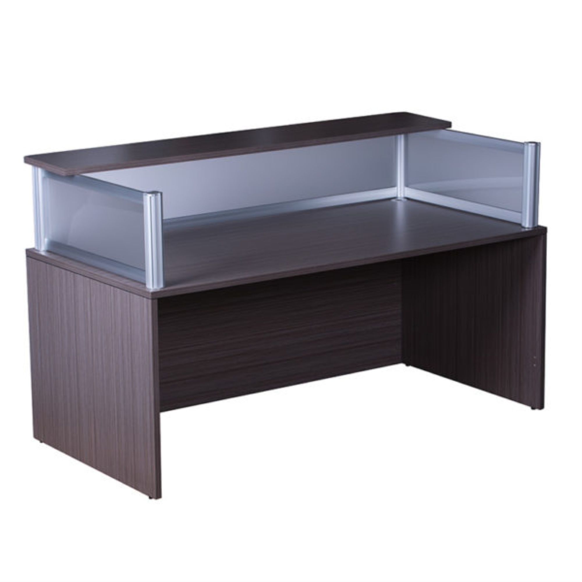 Plexiglass Reception Desk, Driftwood