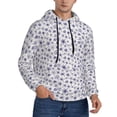 thumbnail image 2 of Balery Blue Dandelion Pattern Mens Hoodie Kangaroo Pocket Hoodie Pullover Hooded Sweatshirt Ideal for Daily Wear Travel and Home-X-Large, 2 of 7
