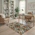 thumbnail image 2 of ODIKA Faded Garden Motif With Boho Distressed Scroll Accents Vintage Floral Refined for Playroom, Bedroom, Reading Nook, Pet Friendly & Kids Safe Play, 2 of 7