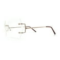 thumbnail image 6 of Luxury Fashion Rectangular Rimless Oversize Butterfly Clear Lens Eye Glasses Gold Brown, 6 of 8