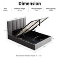 thumbnail image 2 of Queen Size Bed Frame with Lift Up Storage, Upholstered Platform Bed with Vertical Channel Headboard, No Box Spring Needed, Hydraulic Storage, Grey Linen, 2 of 8